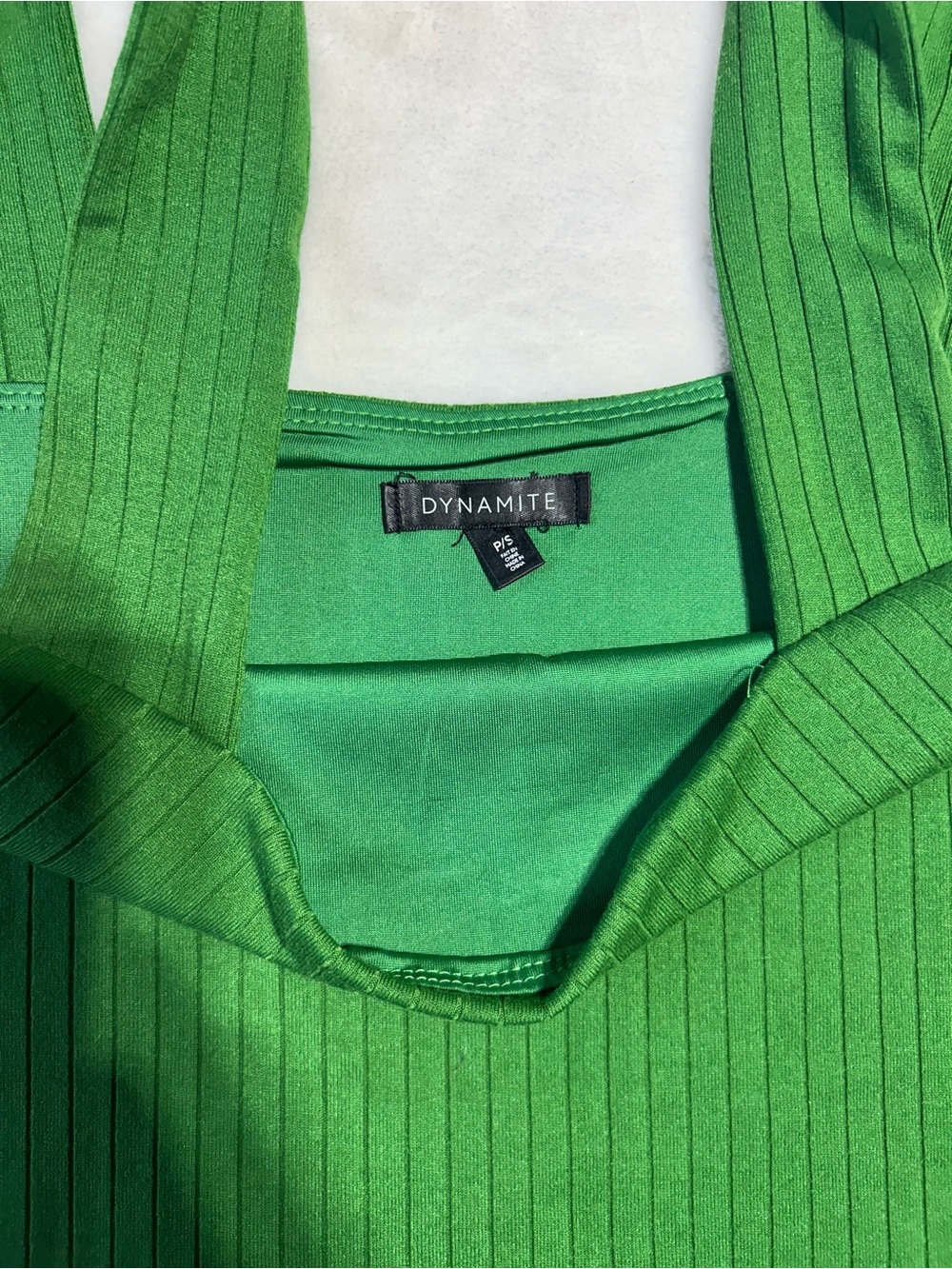 Dynamite Emerald Ribbed Square-Cut Tank - Picture 2 of 3